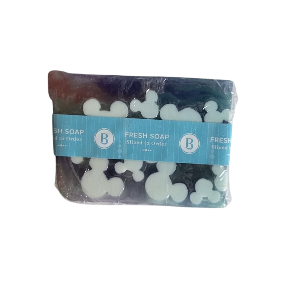 NEW Basin Disney Fresh Cut Soap Bar with Mickey Mouse icons